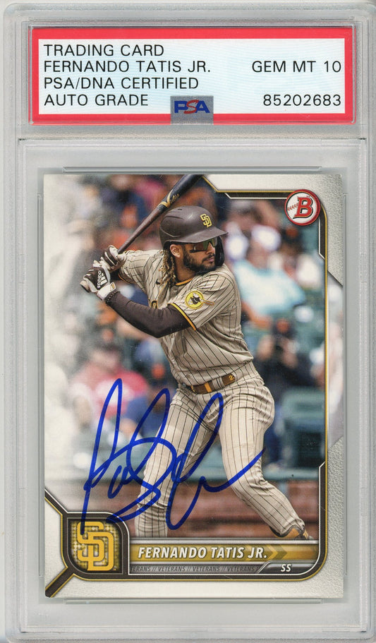 2022 BOWMAN FERNANDO TATIS JR #34 AUTOGRAPH PSA/DNA PADRES