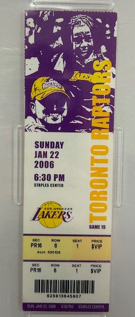 Glass Framed (21x19) Kobe Bryant 81 Point Game (01/22/2006) Full Ticket - PSA 4