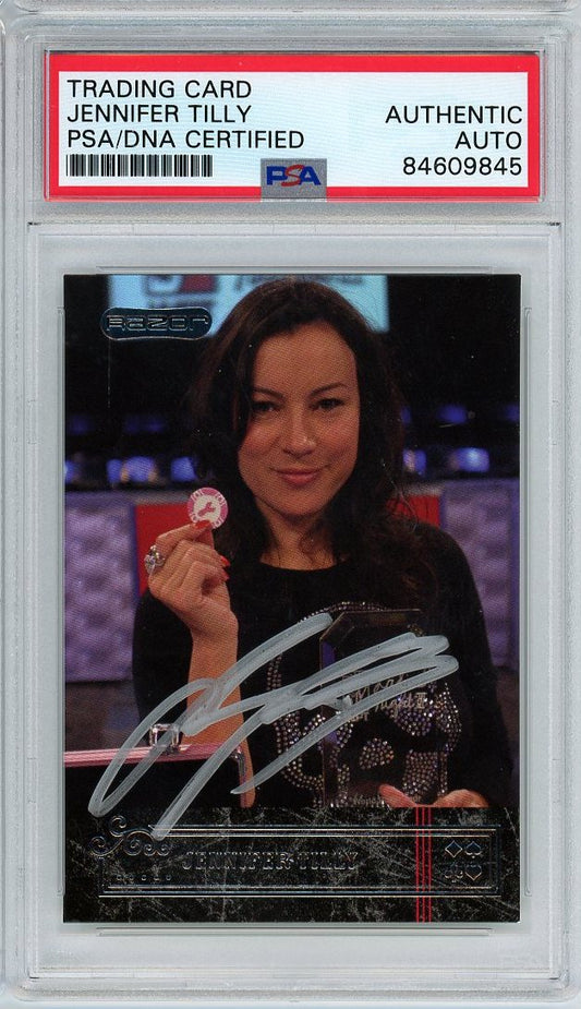 JENNIFER TILLY AUTOGRAPHED RAZOR POKER CARD PSA/DNA