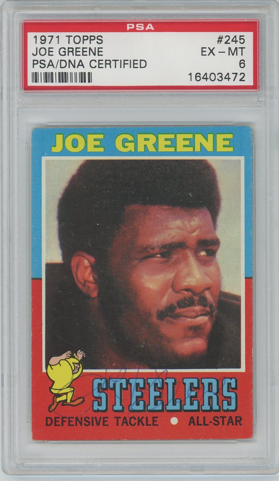 1971 TOPPS JOE GREENE AUTO ROOKIE PSA/DNA