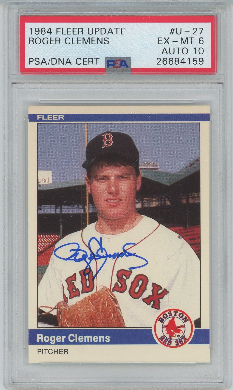 1984 FLEER UPDATE ROGER CLEMENS AUTO ROOKIE PSA/DNA AUTO GRADE 10