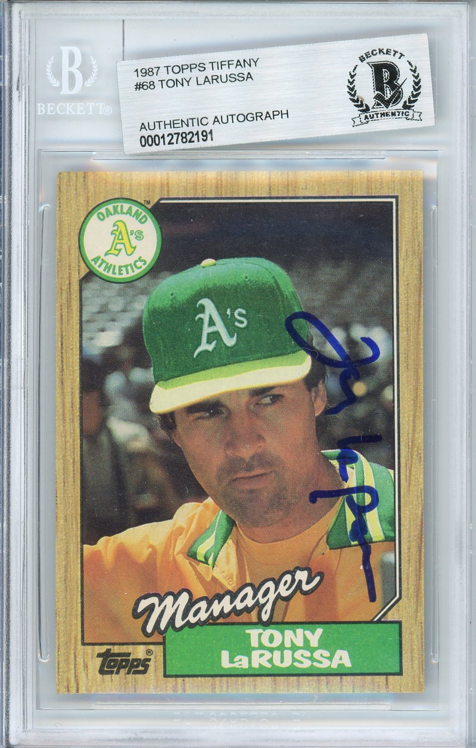1987 TOPPS TONY LARUSSA AUTO #68 BAS BECKETT (191)