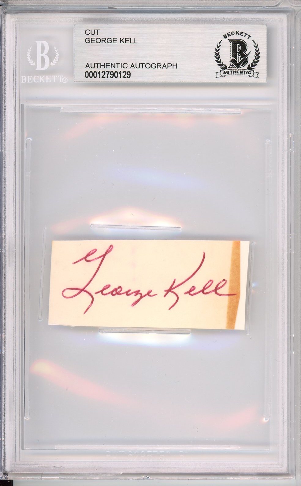 GEORGE KELL AUTOGRAPH CUT BAS BECKETT