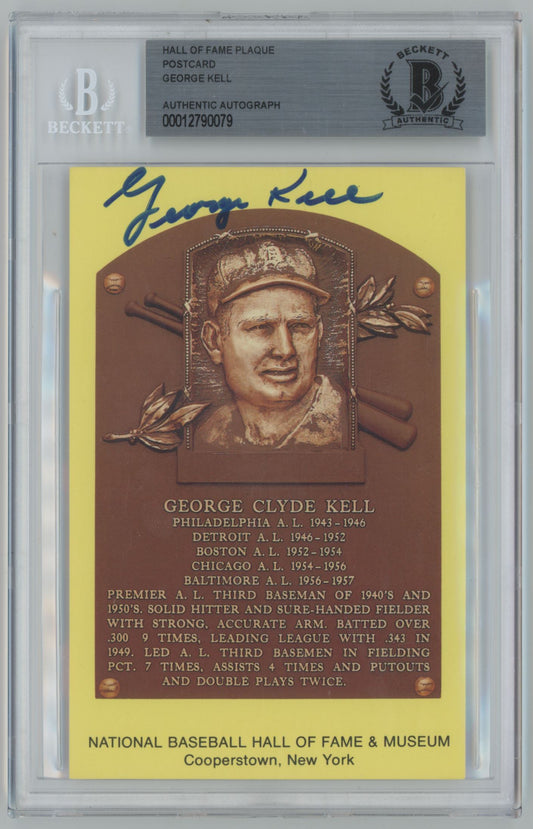 Hall of Fame Plaque Postcard George Kell Auto - Beckett Authentic