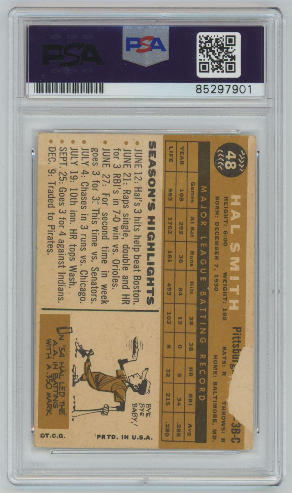 1960 Topps Hal Smith #48 Auto - PSA/DNA Authentic