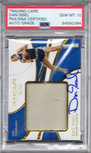 2018 IMMACULATE DAN ISSEL PATCH /99 AUTOGRAPH PSA/DNA AUTO GRADE GEM MT 10 (0384)