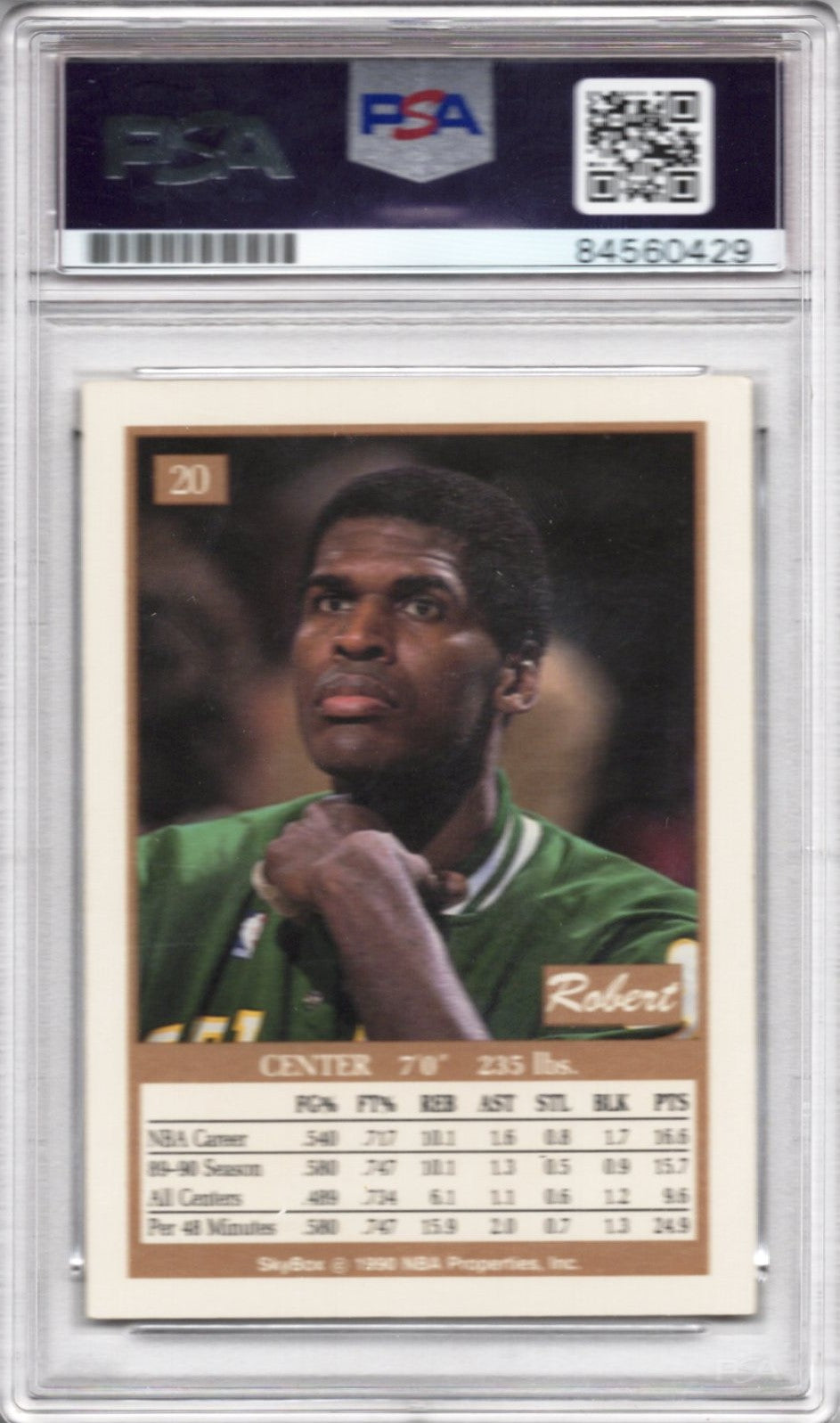 1990 SKYBOX ROBERT PARISH AUTOGRAPH PSA/DNA AUTO GRADE GEM MT 10 (0429)