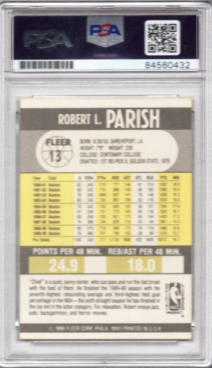 1990 FLEER ROBERT PARISH CELTICS AUTOGRAPH PSA/DNA AUTO GRADE MINT 9 (0432)