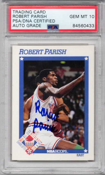 1991 NBA HOOPS ROBERT PARISH AUTOGRAPH PSA/DNA Auto Grade Gem MT 10  (0433)