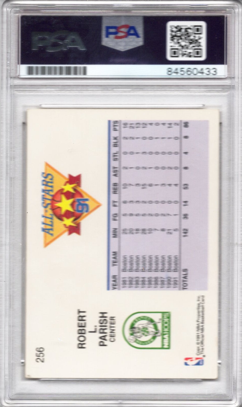 1991 NBA HOOPS ROBERT PARISH AUTOGRAPH PSA/DNA Auto Grade Gem MT 10  (0433)