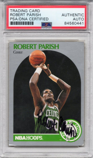 1990 NBA HOOPS ROBERT PARISH CELTICS AUTOGRAPH PSA/DNA (0441)