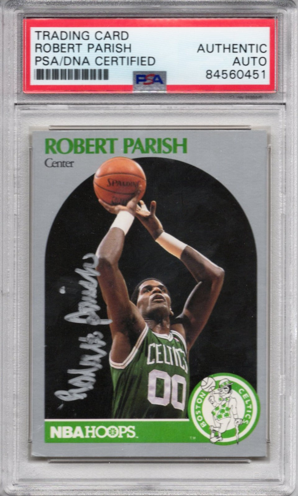 1990 NBA HOOPS ROBERT PARISH CELTICS AUTOGRAPH PSA/DNA (0451)