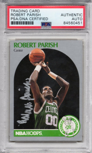 1990 NBA HOOPS ROBERT PARISH CELTICS AUTOGRAPH PSA/DNA (0451)