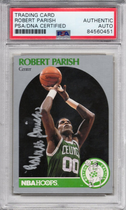 1990 NBA HOOPS ROBERT PARISH CELTICS AUTOGRAPH PSA/DNA (0451)