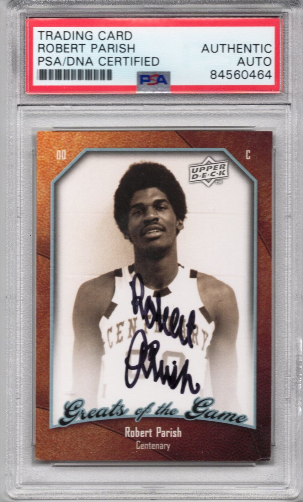 2010 UPPER DECK ROBERT PARISH AUTOGRAPH PSA/DNA (0464)