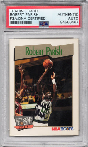 1991 NBA HOOPS SUPREME COURT ROBERT PARISH CELTICS AUTOGRAPH PSA/DNA (0467)