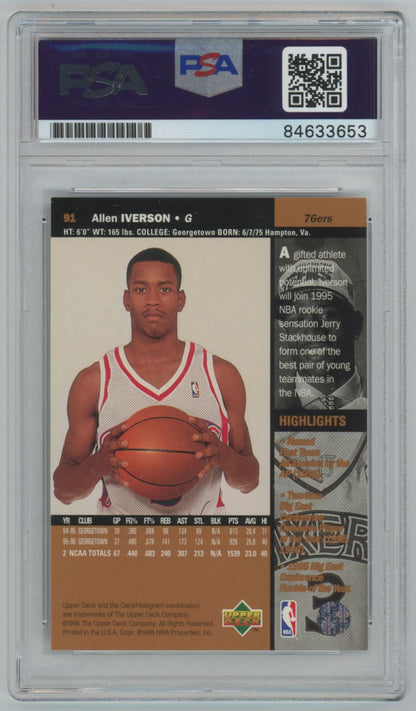 1996 Upper Deck Allen Iverson Rookie Auto - PSA/DNA Authentic