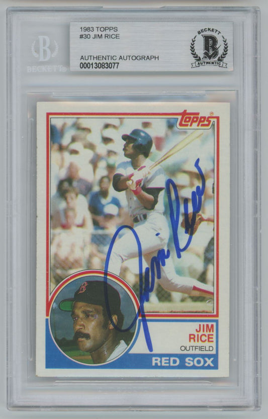 1983 Topps Jim Rice #30 Auto - Beckett Authentic