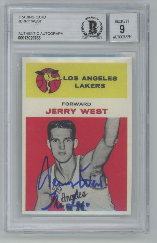 1961 Fleer (Reprint) #43 Jerry West "The Logo" Auto 9 - Beckett Authentic