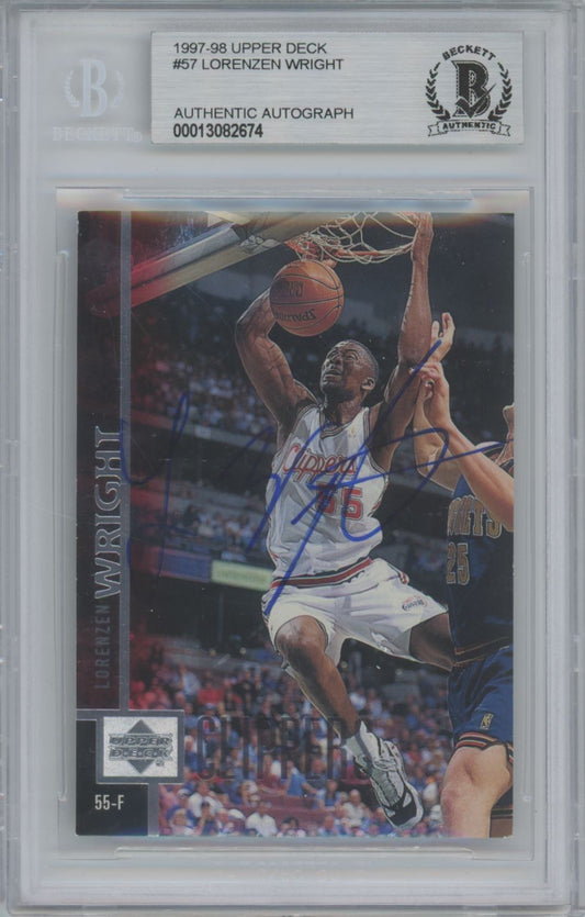 1997-98 Upper Deck #57 Lorenzen Wright Auto - Beckett Authentic