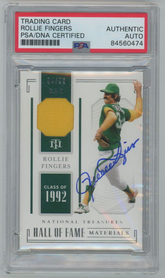 2019 National Treasures Rollies Fingers Game Used Jersey Auto - PSA/DNA