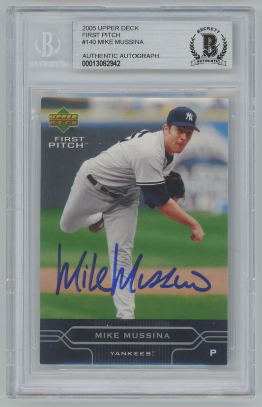 2005 Upper Deck First Pitch Mike Mussina Auto - Beckett Authentic