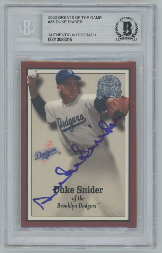 2000 Greats of the Game Duke Snider #36 Auto - Beckett Authentic