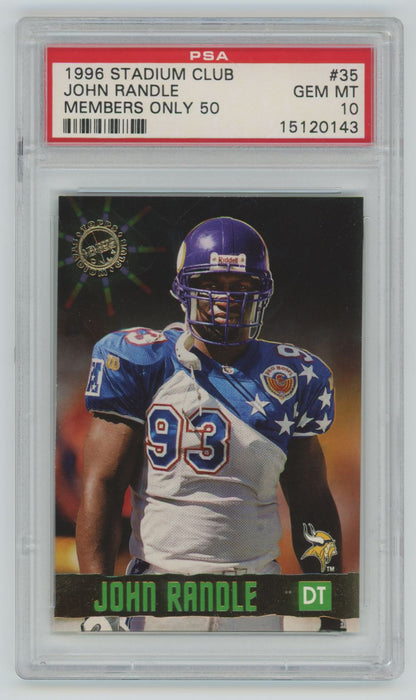 1996 Stadium Club John Randle #35 Members Only 50 - PSA 10