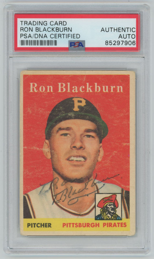 1958 Topps Ron Blackburn #459 Auto - PSA/DNA Authentic