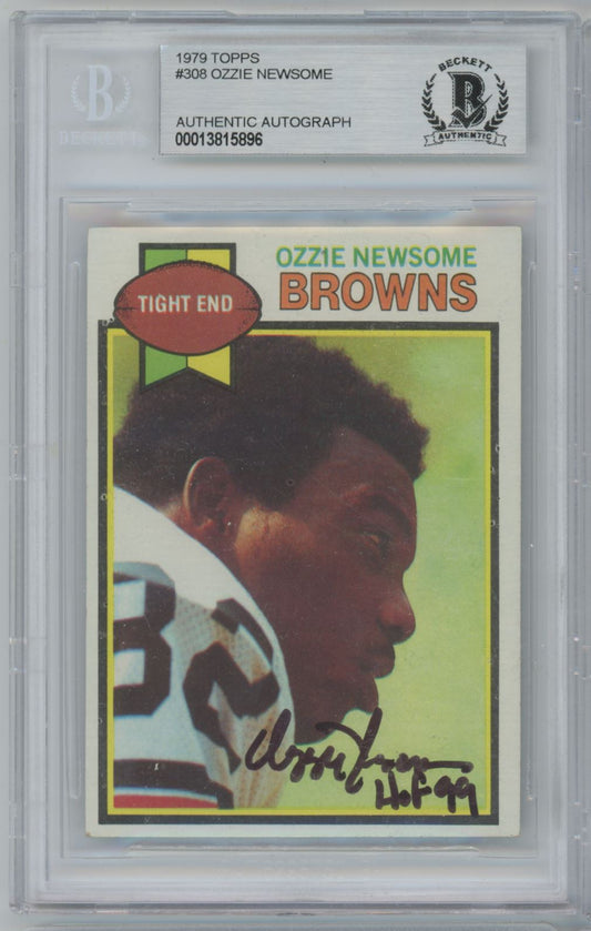 1979 Topps #308 Ozzie Newsome Rookie Card Auto - Beckett Authentic