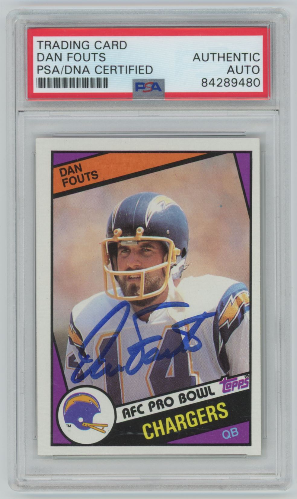 1984 Topps Dan Fouts #179 Auto - PSA/DNA Authentic