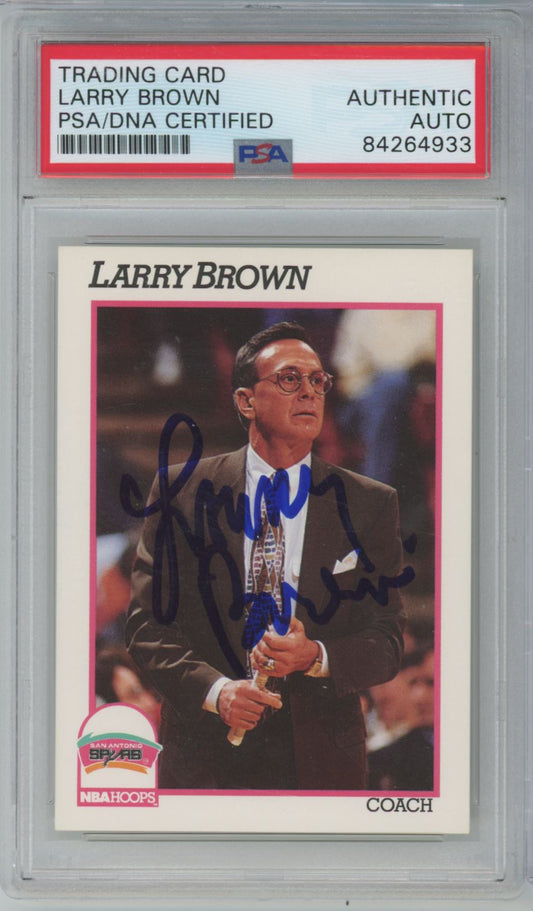 1991 NBA Hoops Larry Brown #244 Auto - PSA/DNA