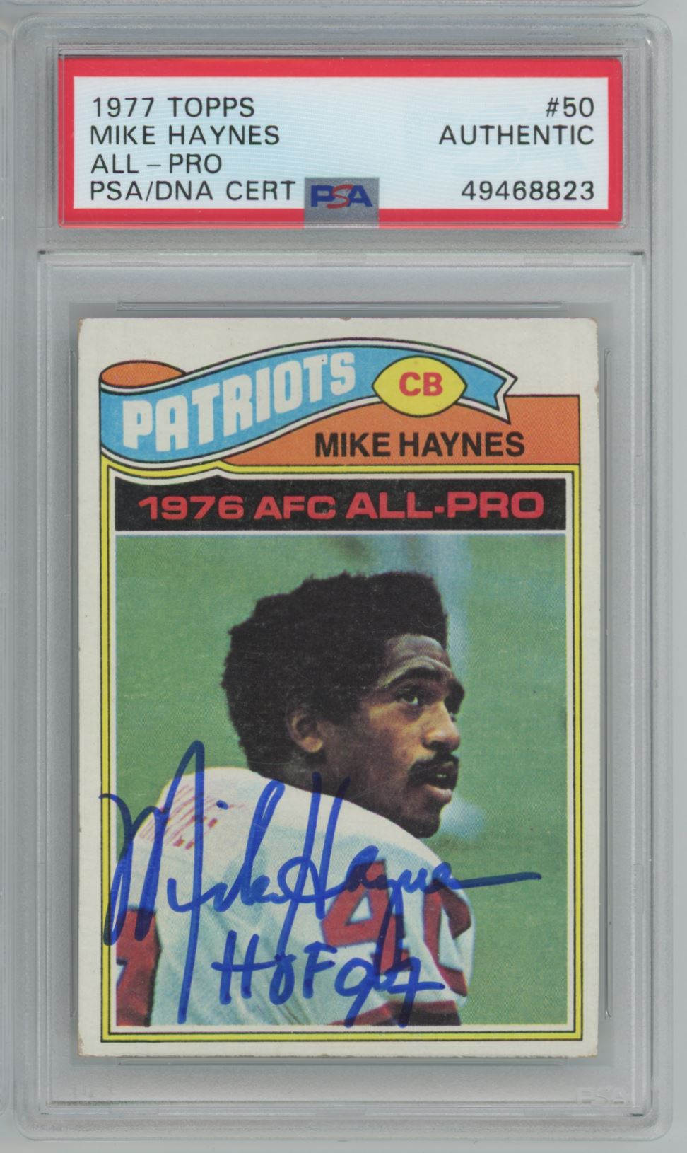 1977 Topps All-Pro Mike Haynes #50 Auto - PSA/DNA Authentic