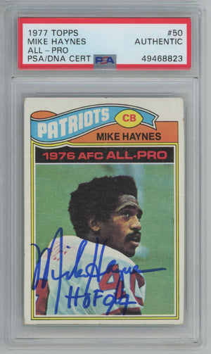 1977 Topps All-Pro Mike Haynes #50 Auto - PSA/DNA Authentic
