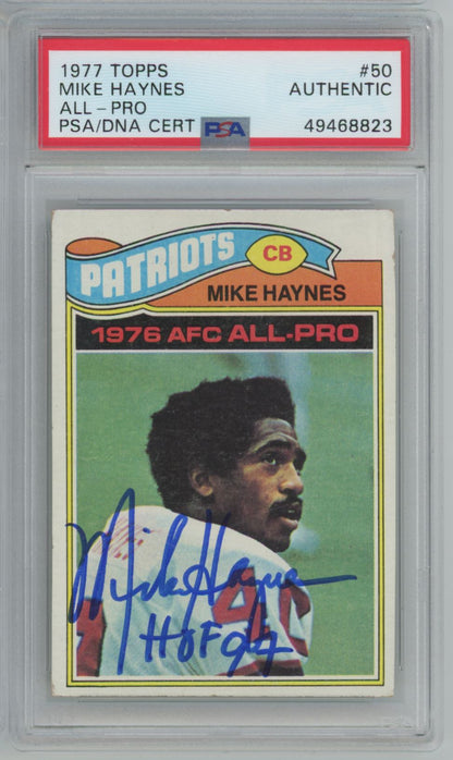 1977 Topps All-Pro Mike Haynes #50 Auto - PSA/DNA Authentic