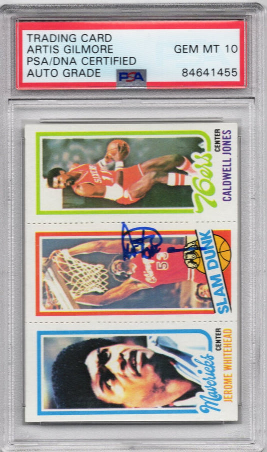 1980 TOPPS ARTIS GILMORE #184 HOF AUTOGRAPH PSA/DNA AUTO GRADE GEM MT 10