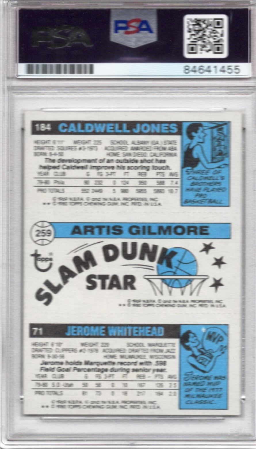 1980 TOPPS ARTIS GILMORE #184 HOF AUTOGRAPH PSA/DNA AUTO GRADE GEM MT 10