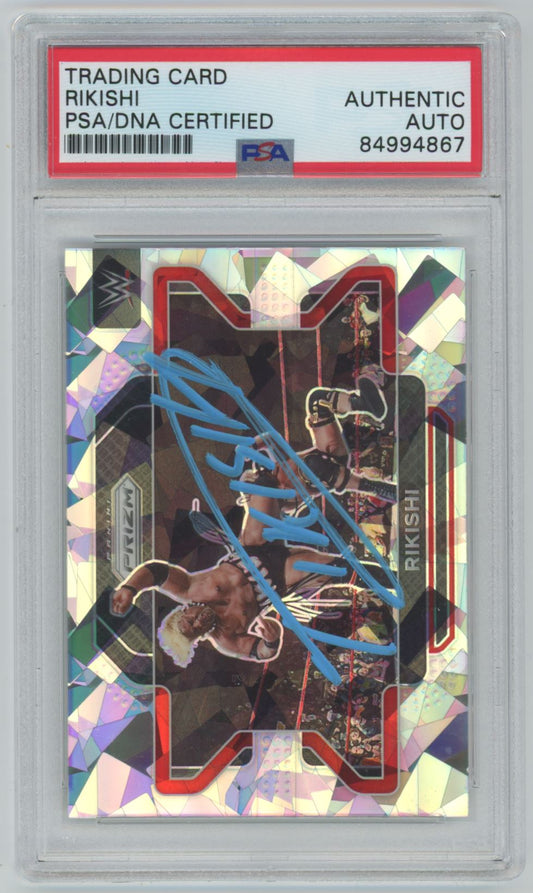 2022 Panini Prizm WWE Cracked Ice Rikishi Auto - PSA/DNA Authentic