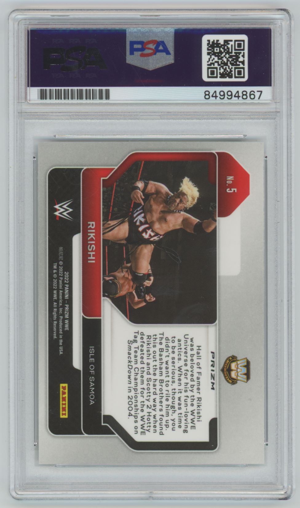 2022 Panini Prizm WWE Cracked Ice Rikishi Auto - PSA/DNA Authentic