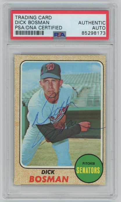 1968 Topps Dick Bosman Auto - PSA/DNA Authentic (8173)