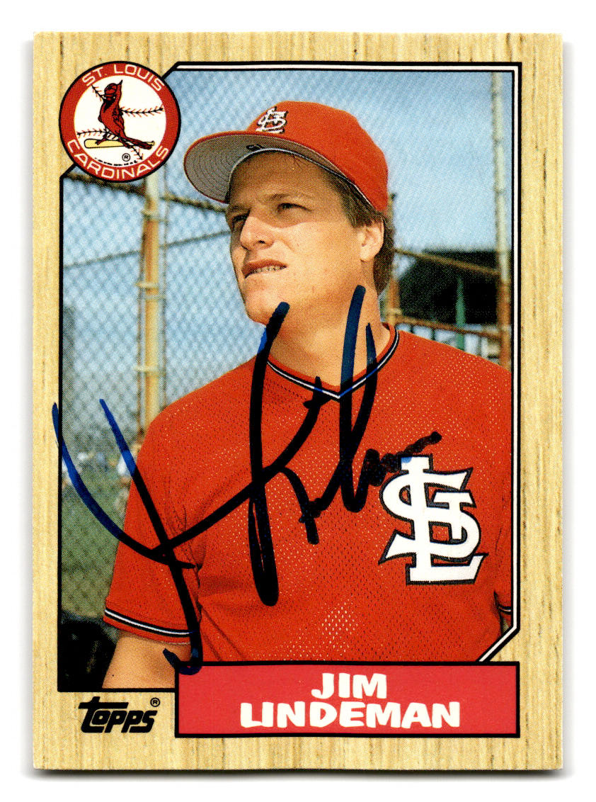 1987 Topps Traded #65T Jim Lindeman Autograph