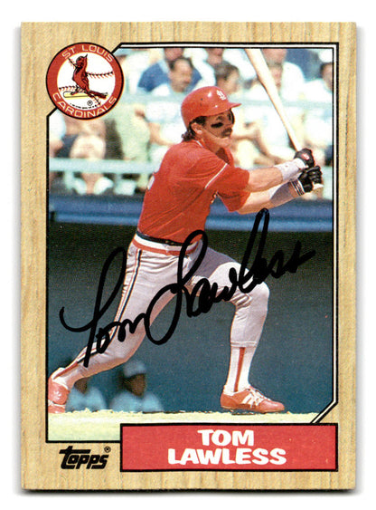 1987 Topps #647 Tom Lawless Autograph