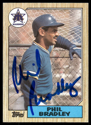 1987 Topps #525 Phil Bradley Autograph