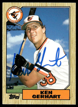 1987 Topps Traded #37T Ken Gerhart Autograph