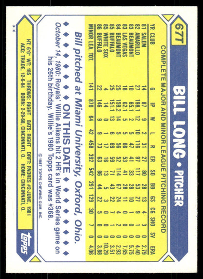 1987 Topps Traded #67T Bill Long