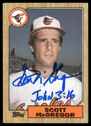 1987 Topps #708 Scott McGregor Autograph