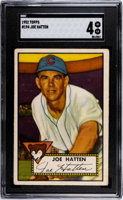 1952 Topps #194 Joe Hatten SGC 4