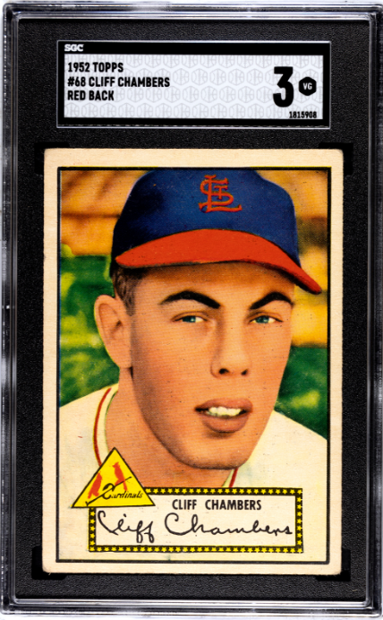 1952 Topps #68 Cliff Chambers Red Back SGC 3