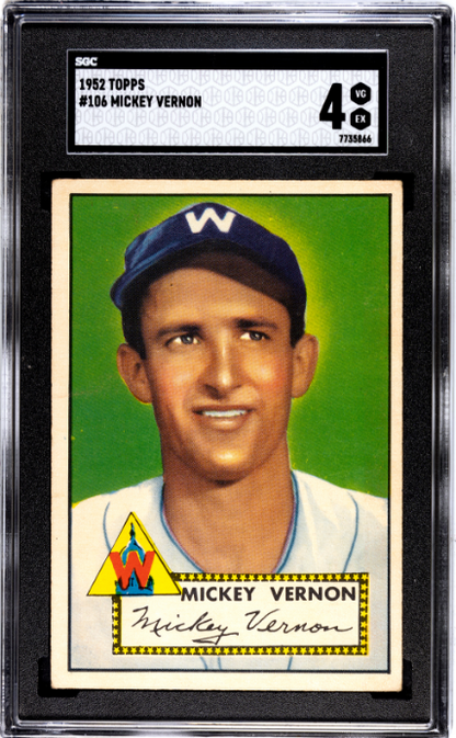 1952 Topps #106 Mickey Vernon SGC 4