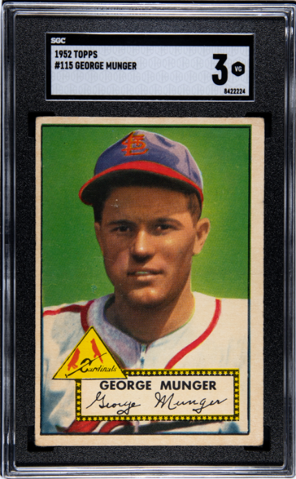 1952 Topps #115 George Munger SGC 3